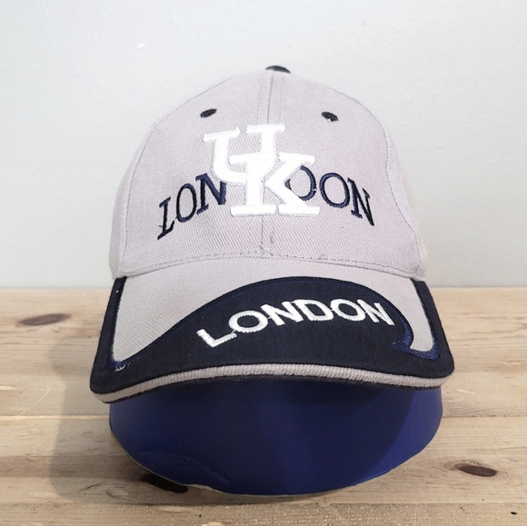 London UK United Kingdom Gray Baseball Hat Embroidered Adjustable Strap - Picture 1 of 8